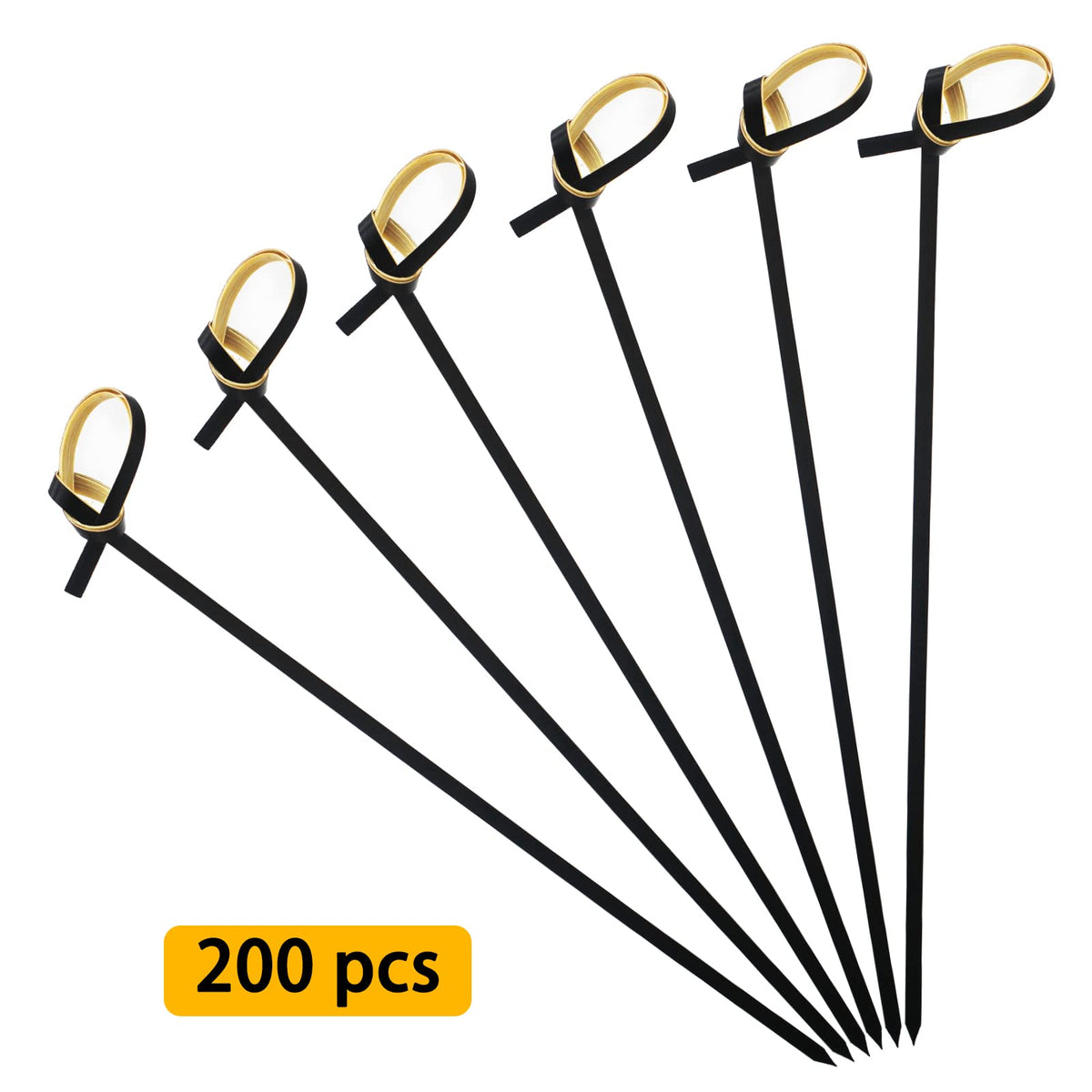 Blue Top bamboo picks showcase smooth surface and sturdy construction for safe skewering.