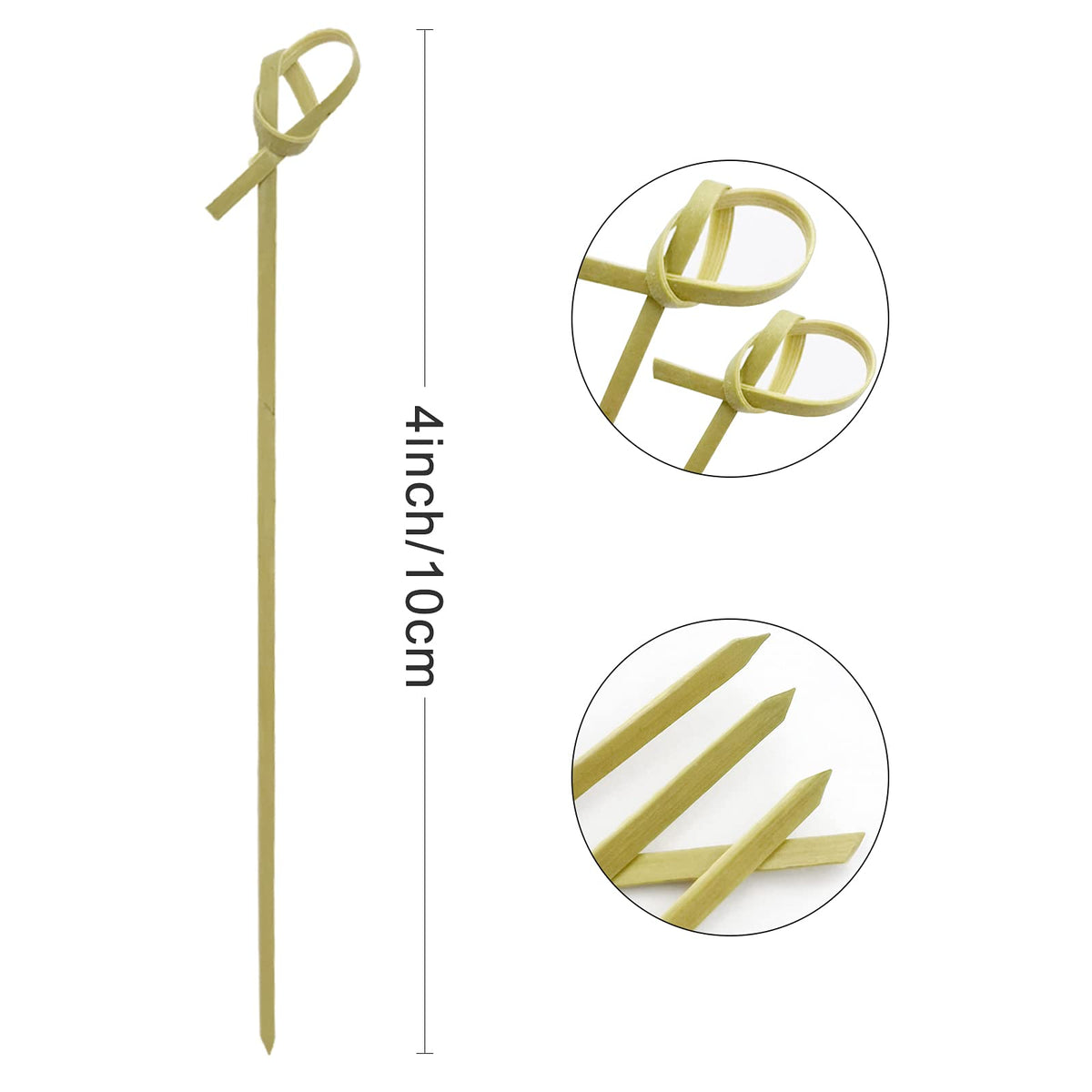 Blue Top eco-friendly bamboo picks decorate desserts and cocktails with a handmade touch.