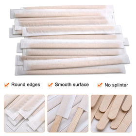 BLUE TOP round-end birch stirrers with smooth edges prevent cup scratches.