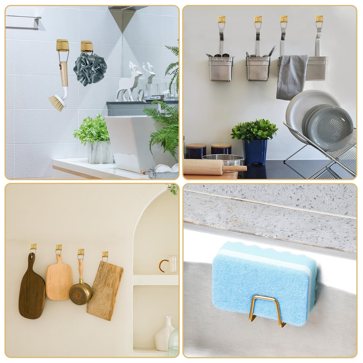 Blueden supports multi-use: sponge, dishcloth, strainer, spatula, brush, lids, and more.