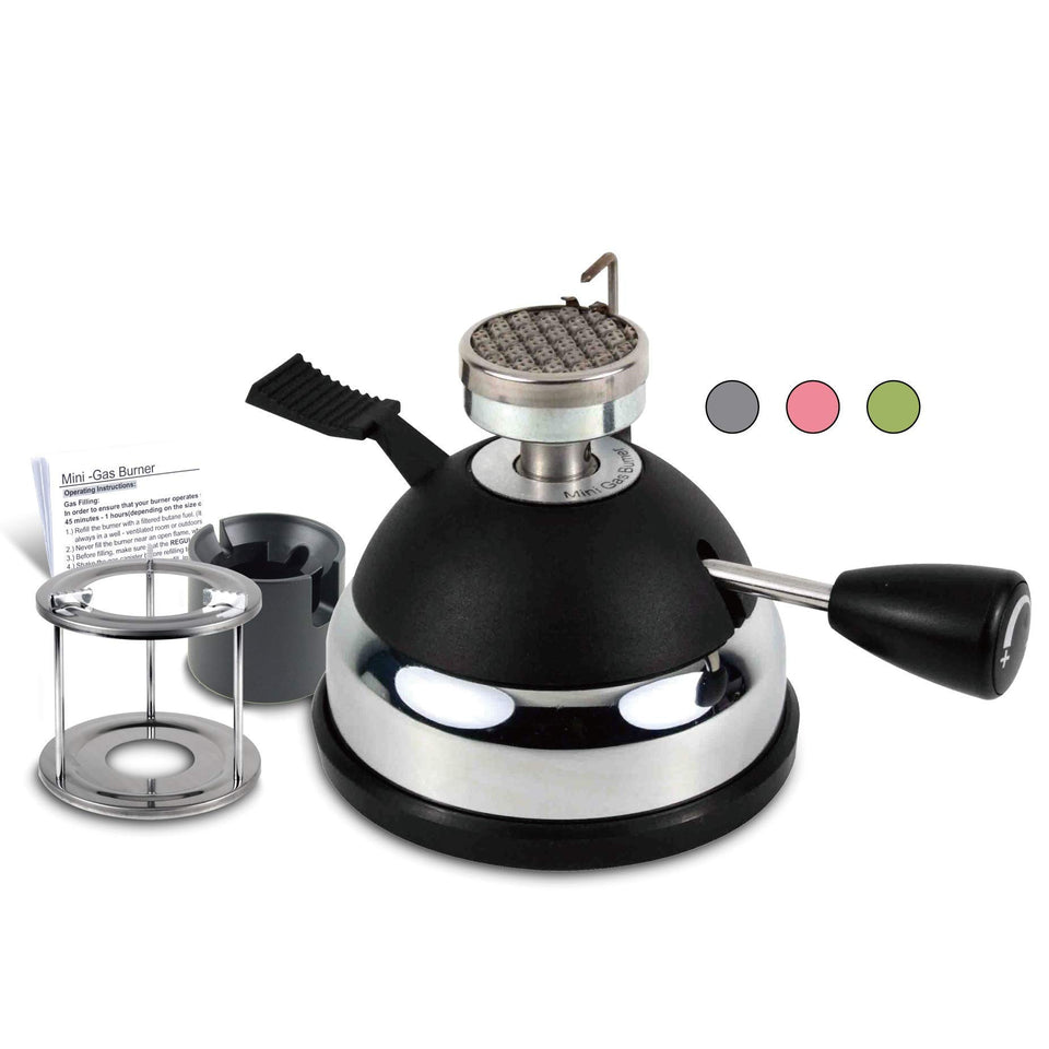 BlueFire mini burner on a tabletop coffee siphon for precise heating