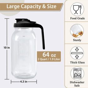 BLUEJUNWEI wide-mouth pitcher for easy ice cubes and quick cleaning