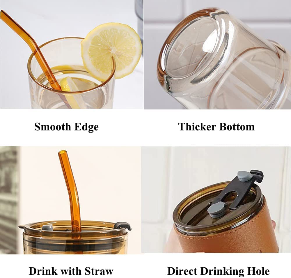 BluePolar amber glass tumbler close-up highlights smooth clarity and reinforced walls.