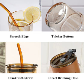 BluePolar amber glass tumbler close-up highlights smooth clarity and reinforced walls.