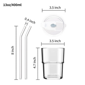 BLUEPOLAR glass tumbler with straw and lid close-up for spill-safe sipping.