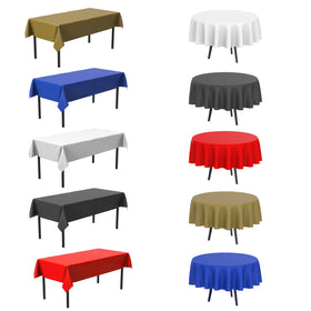 Bluetable navy tablecloth ideal for weddings and outdoor events.