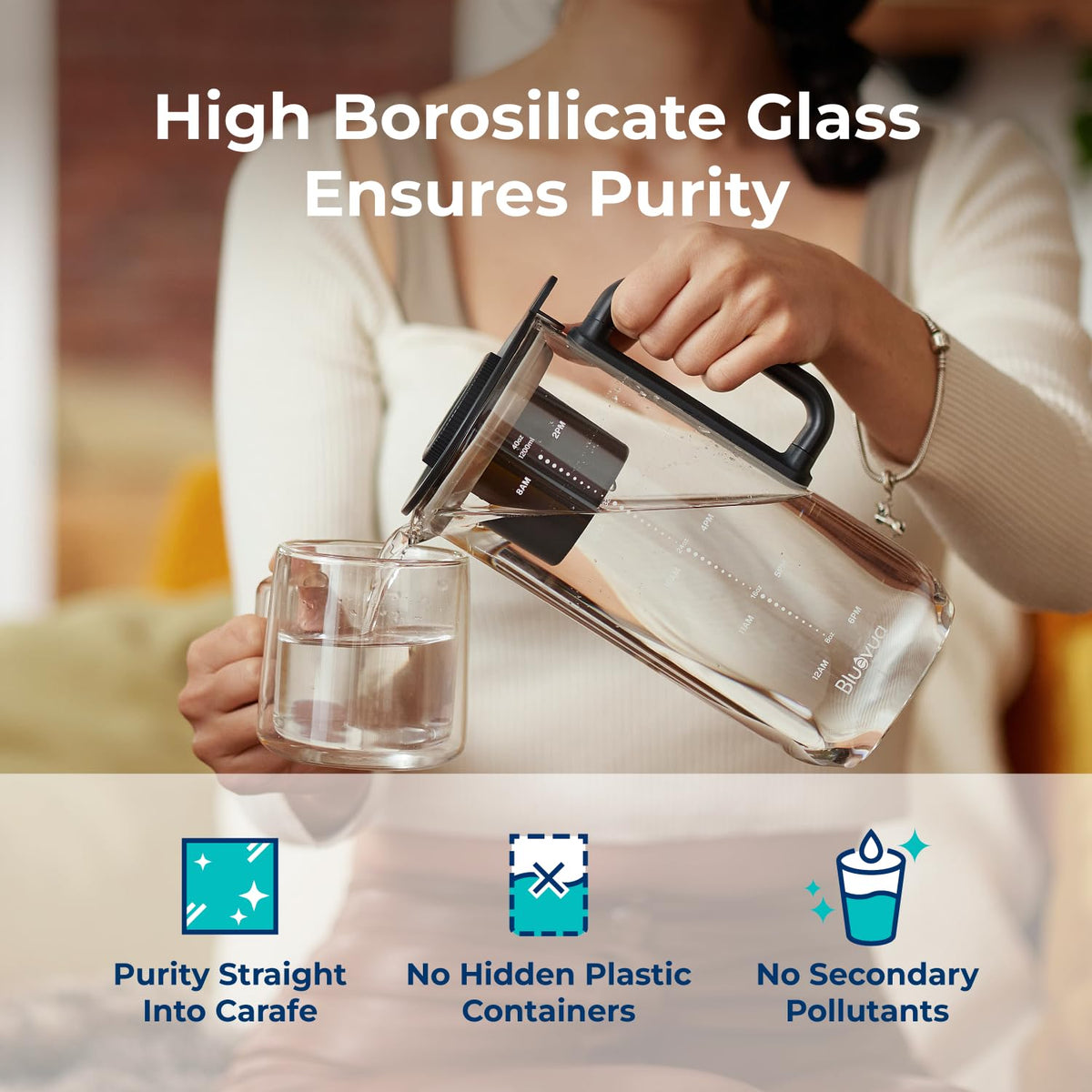 Bluevua RO100ROPOT-Lite Carafe filled with clear water