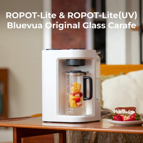 Bluevua RO100ROPOT-Lite Carafe on kitchen counter with filtered water