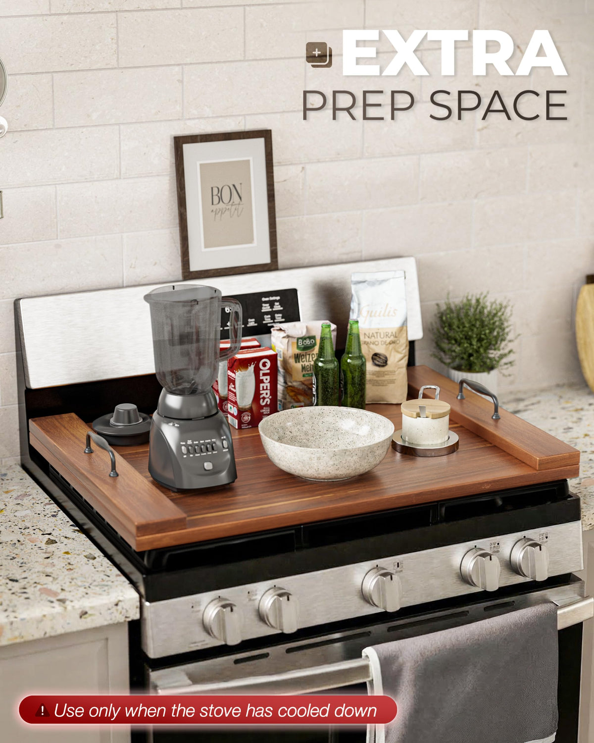 BLUEWEST noodle-board-cover expands kitchen space in small apartments and RVs.