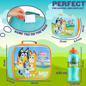 Bluey bottle cap flip-down to seal and prevent leaks during travel