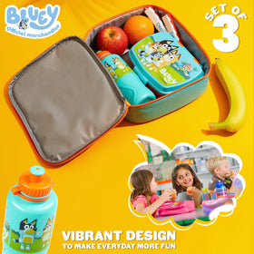 Bluey three-piece lunch set ready for nursery or day trips