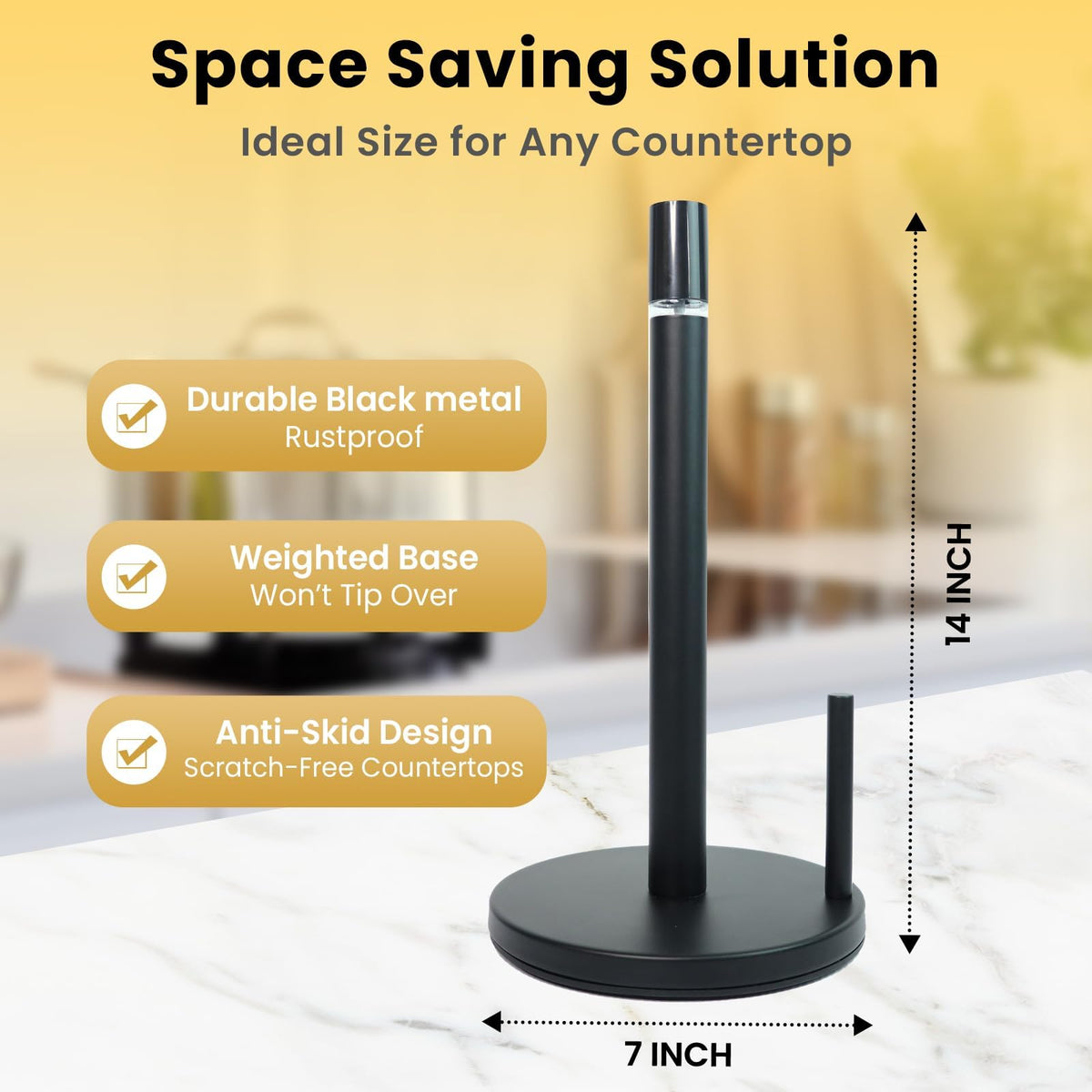 BluJaye anti-skid metal base keeps the holder steady