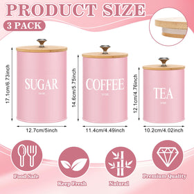 Blushtier pink coffee canister ensures aroma stays intact for brewing.