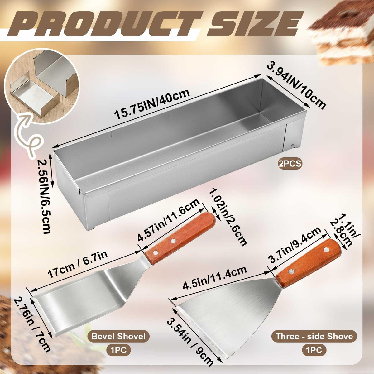Blushtier nonstick tiramisu pan stainless steel surface for clean releases
