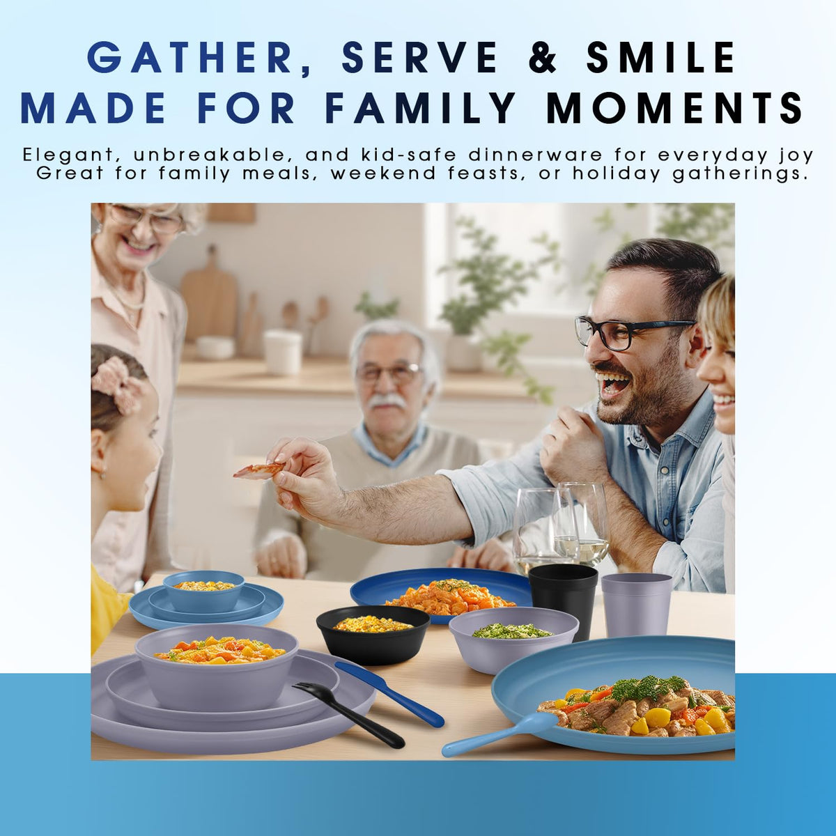 Blwan 40-piece cutlery with comfortable handling and dishwasher-safe cleaning.