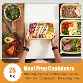 Bmboryxa 25oz capacity containers for portion-controlled meals.