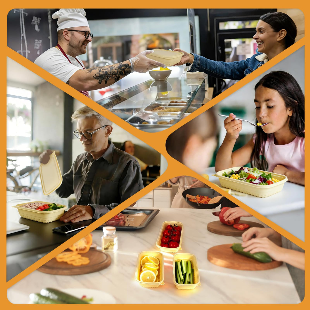Bmboryxa portable takeout containers fit on the go meals.