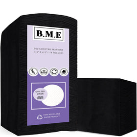B.M.E 500-pack black cocktail napkins for parties and drinks
