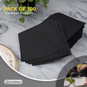 B.M.E black napkins with soft, absorbent texture for elegant tables
