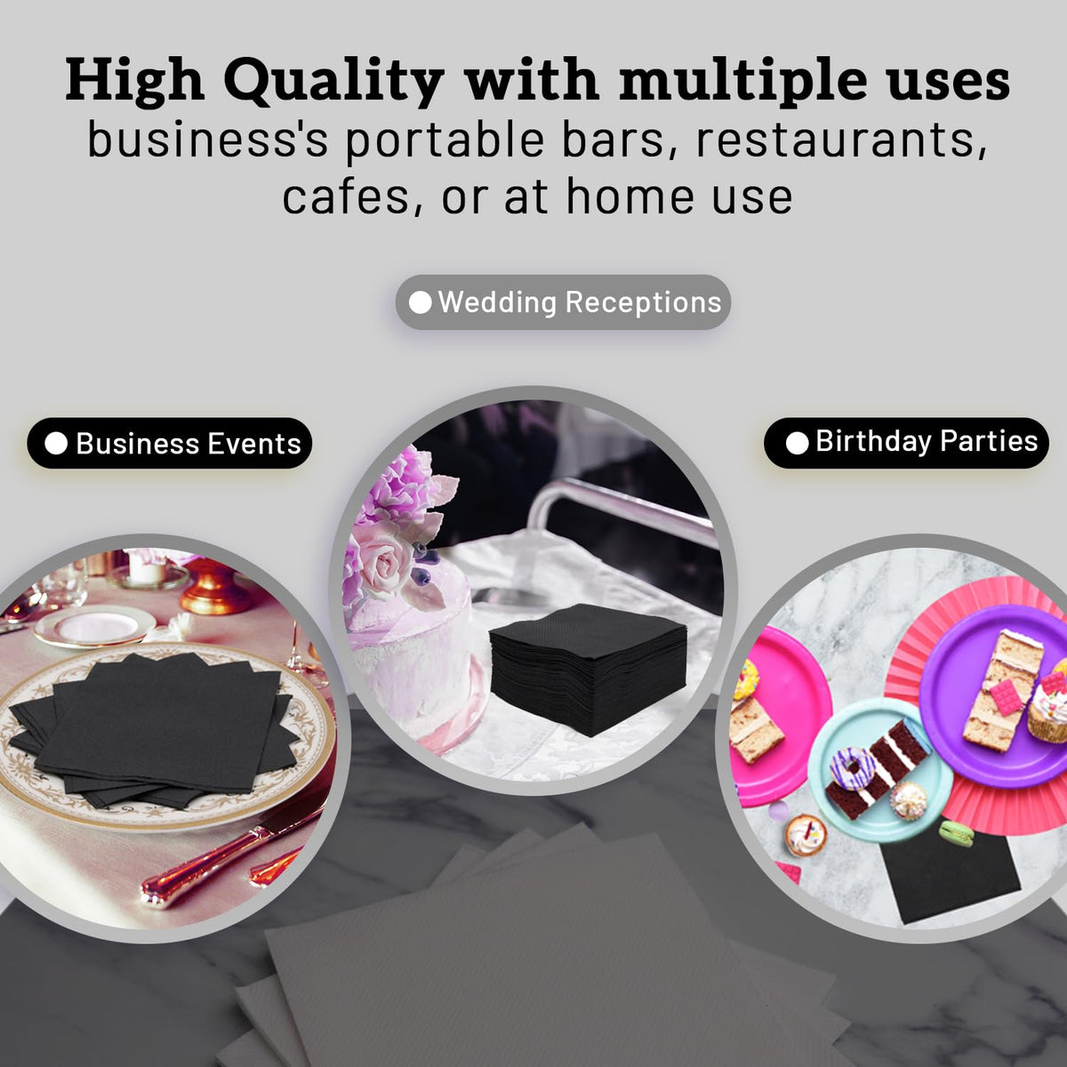 B.M.E multi-purpose napkins for weddings, parties, and buffets