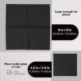 B.M.E premium linen-feel napkins 4.5x4.5 folded, 9x9 unfolded