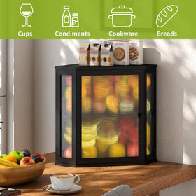BMOSU Corner Bread Box anti-slip pads protect countertops during use.