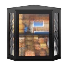 BMOSU Corner Bread Box front view highlighting spacious two-loaf capacity.