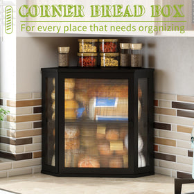 BMOSU Corner Bread Box fits two loaves and more in a compact footprint.