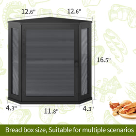 BMOSU Corner Bread Box warm bamboo wood finish complements kitchen decor.