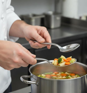 BNAZIND Kunz regular spoon 9-inch, sturdy stainless steel for serving.