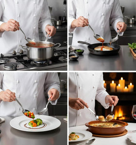 BNAZIND Kunz dishwasher-safe spoon with brushed nickel handle.