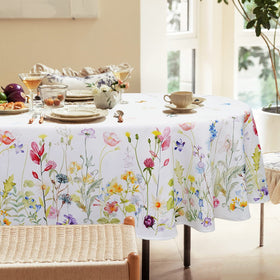 Bnejvif Spring Floral oval tablecloth stain-resistant protection during meals and gatherings