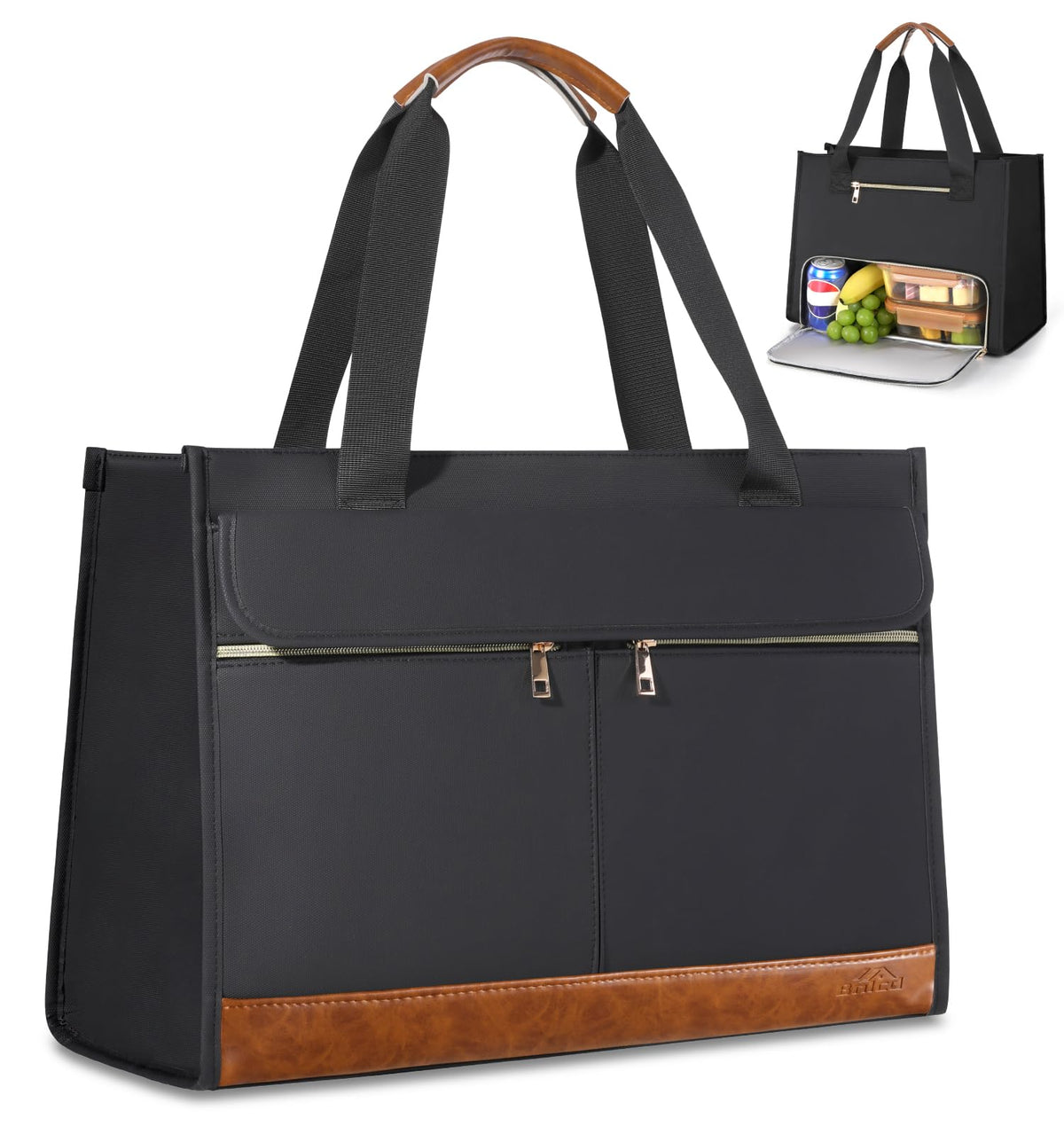 Bnlcd lunch tote with 15.6-inch laptop compartment keeps devices safe during commutes.