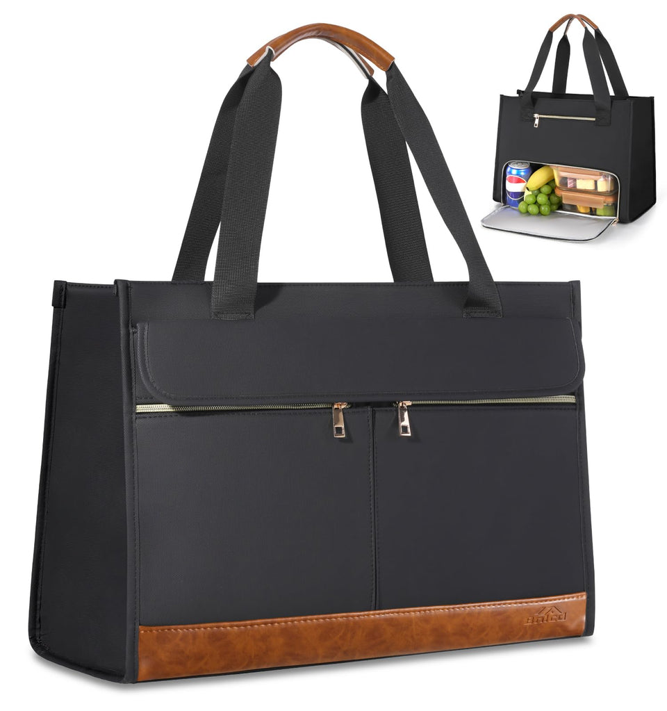 Bnlcd lunch tote with 15.6-inch laptop compartment keeps devices safe during commutes.