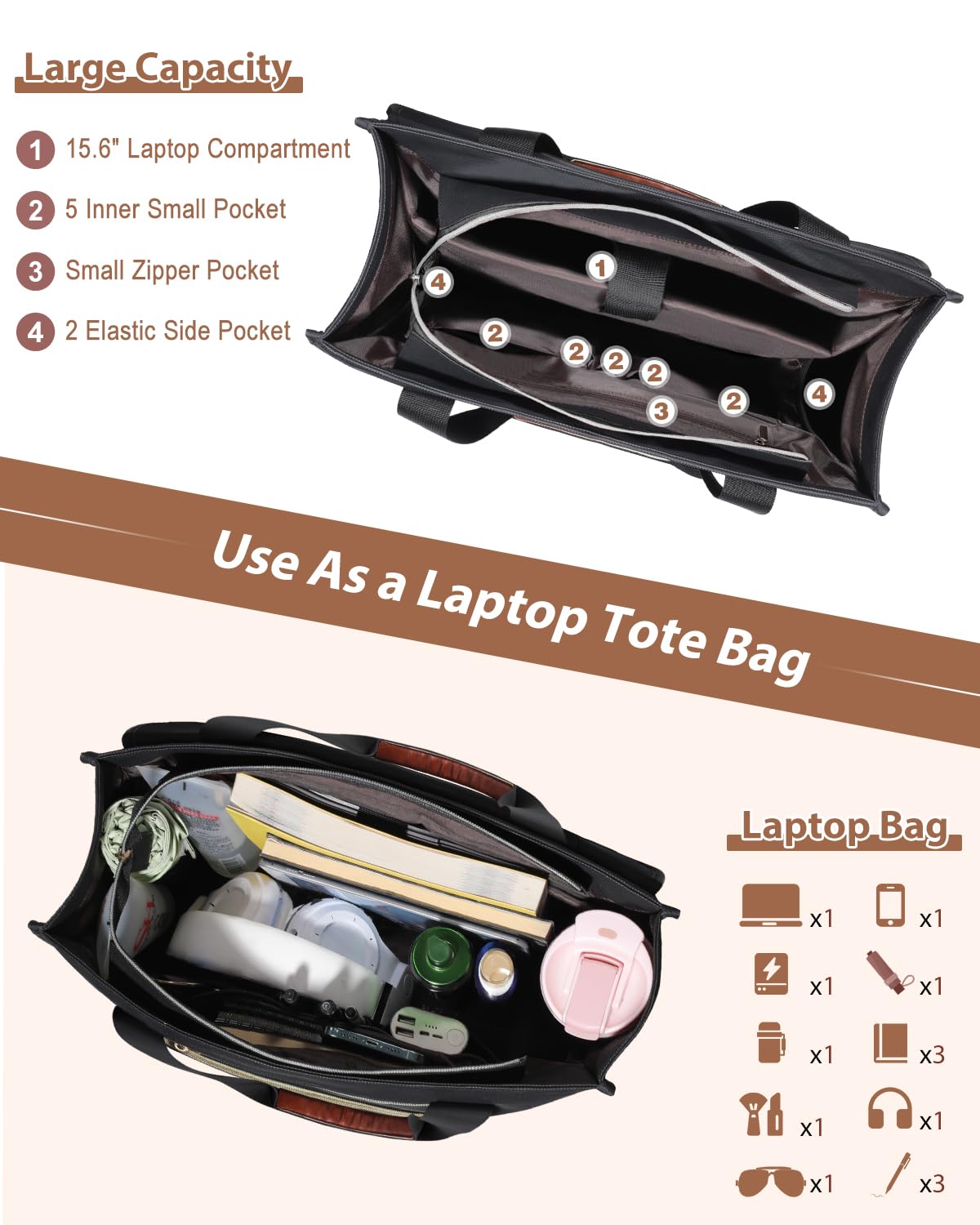 Bnlcd large-capacity tote carries meals and daily work essentials.