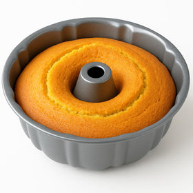 BNYD 10-inch fluted tube pan front view showing easy release for clean cakes.