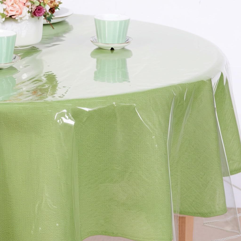 BNYD transparent vinyl protector on round table surface with visibility