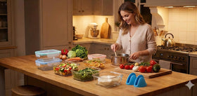 Bo-Toys bonus oven gloves protect hands during cooking and handling.