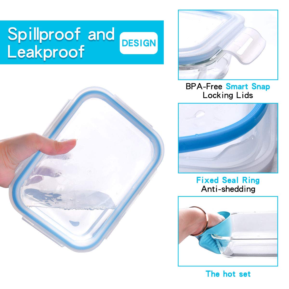 Bo-Toys snap-lock lids with airtight seal for odor-free, spill-free storage.