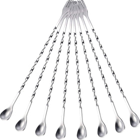Boao 8-piece 10-inch bar spoon set, ideal for tall glass cocktails.