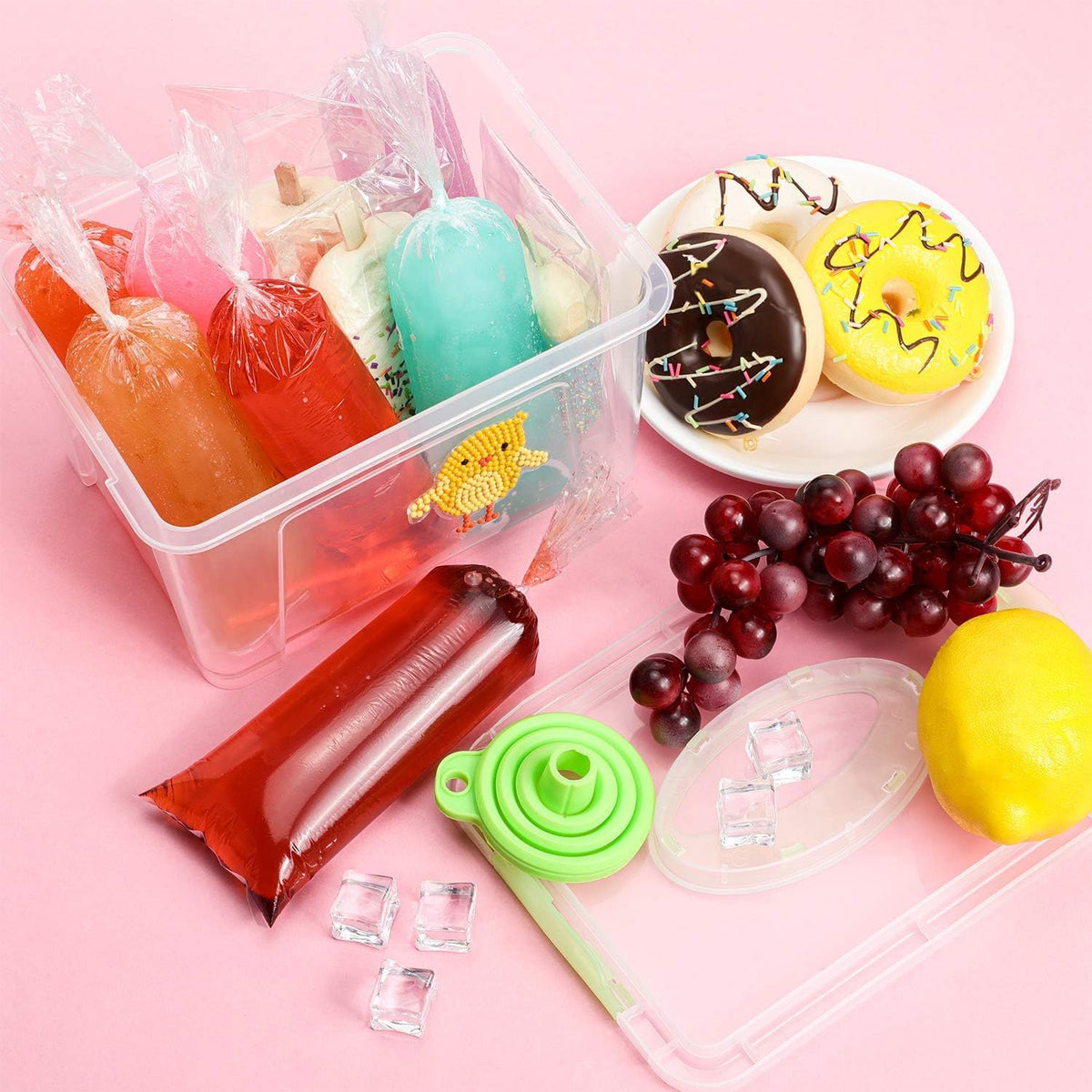 Boao ice lolly bags measure 2x12 inches for easy handling.