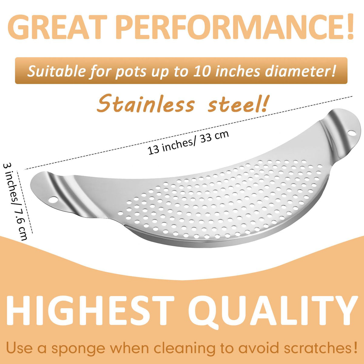Boao double-handle pot strainer designed for safe balanced draining