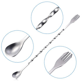 Boao long-reach bar spoon reaches bottom of tall glasses.