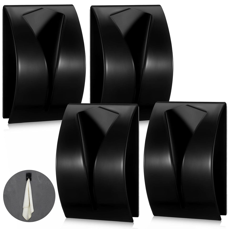 Boao self-adhesive towel hooks, four-piece set, offer sturdy stainless steel grip for tidy kitchens.
