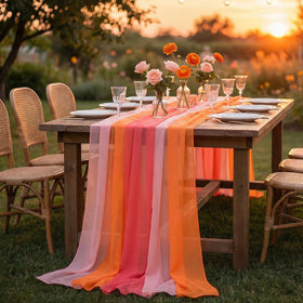 Boao six pink and orange table runners for 10ft tables, versatile decor
