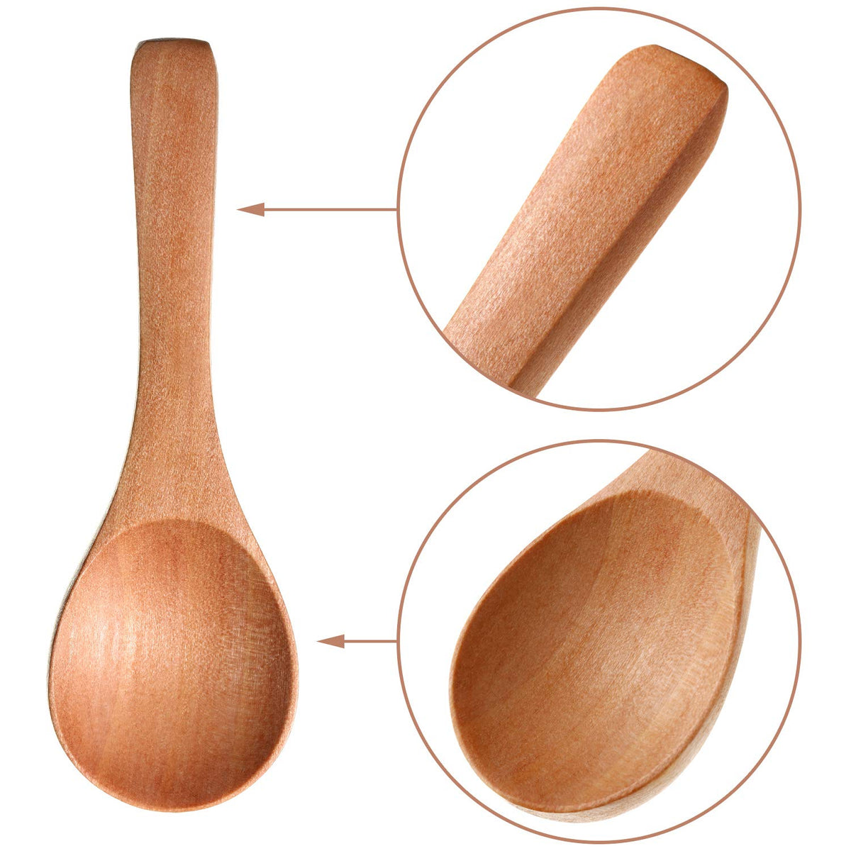 Boao small wooden spoons for tea coffee spoons, perfect tasting and serving.