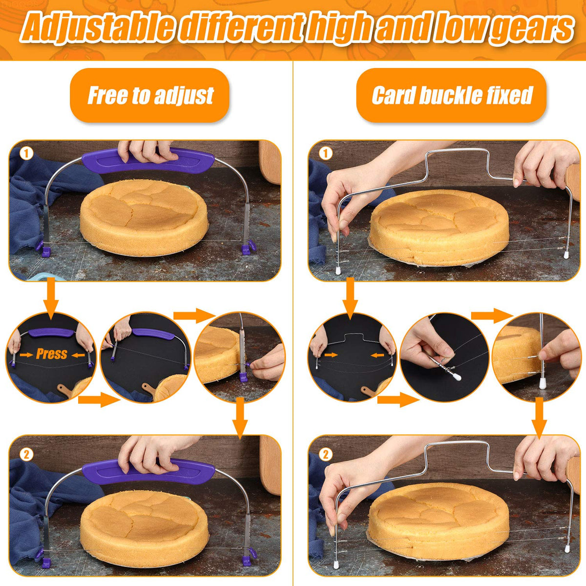 Boao stainless steel cake knife with serrated edge for smooth slices.