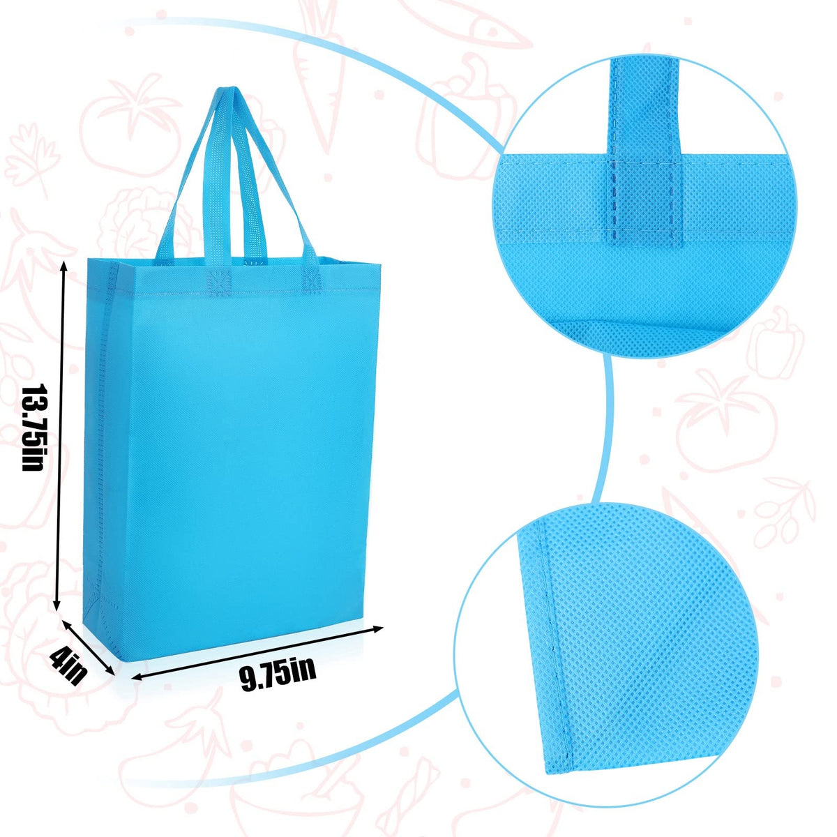 Boao tote bag 14x10x4 inch shows ample space for groceries and gear.