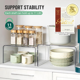 Bobomoment clear shelf organizer features two sizes for flexible layouts