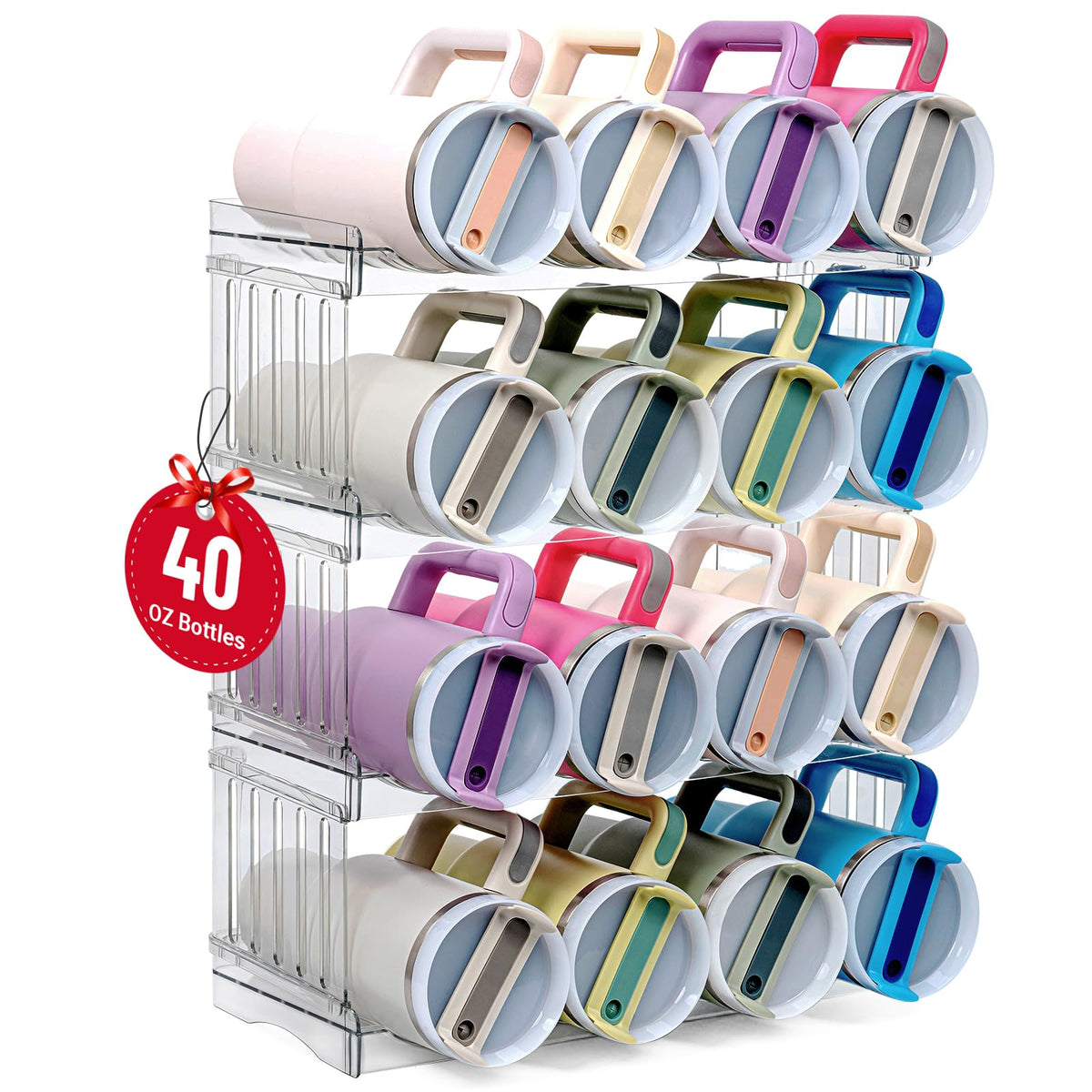 Bobomoment water bottle organizer stack for Stanley 40 oz, neat and accessible.